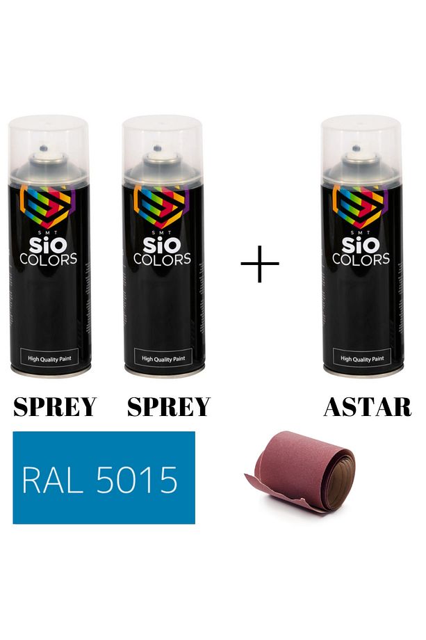 2 ADET SPREY+1 ADET ASTAR+ZIMPARA SPREY AKRİLİK BOYA SETİ 400 ML(METAL-AHŞAP-ARABA-PLASTİK) - 1