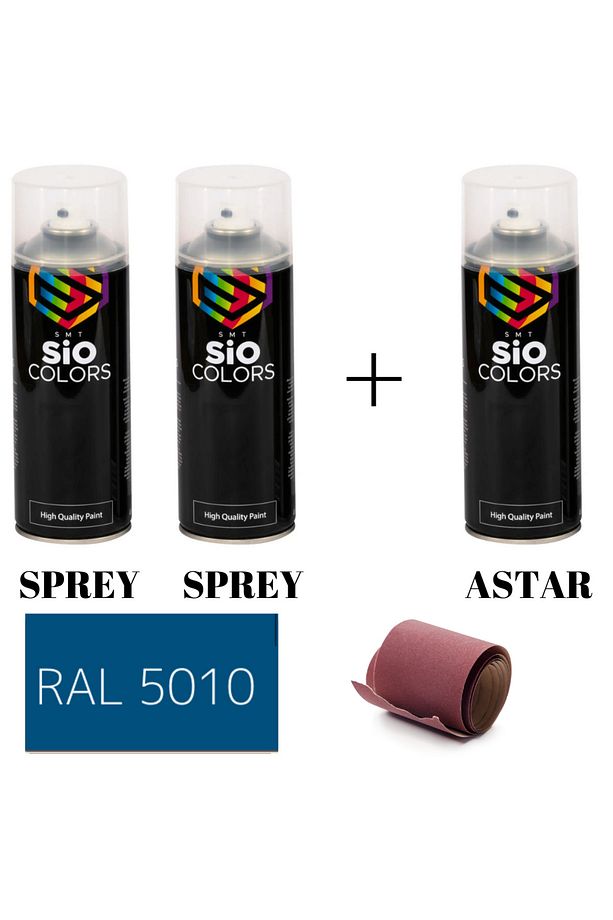 2 ADET SPREY+1 ADET ASTAR+ZIMPARA SPREY AKRİLİK BOYA SETİ 400 ML(METAL-AHŞAP-ARABA-PLASTİK) - 1