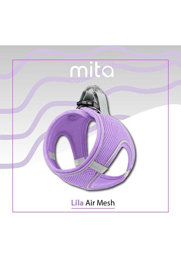 Mita Air Mesh Cat Dog Collar Double Reflective, Anti-Sweat Lilac / Lilac Xs