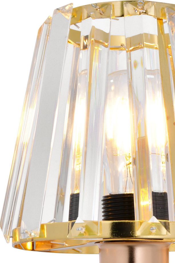 Kristal Taşlı Gold Aç-kapa Kablosuz Pilli Duvar Aplik 1 Adet U Model - 4