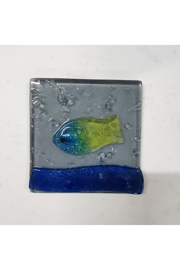 Balık Desenli Banyo Cam Gider Kapağı Süsü Tekli Ölçü :10x10 Cm - 1