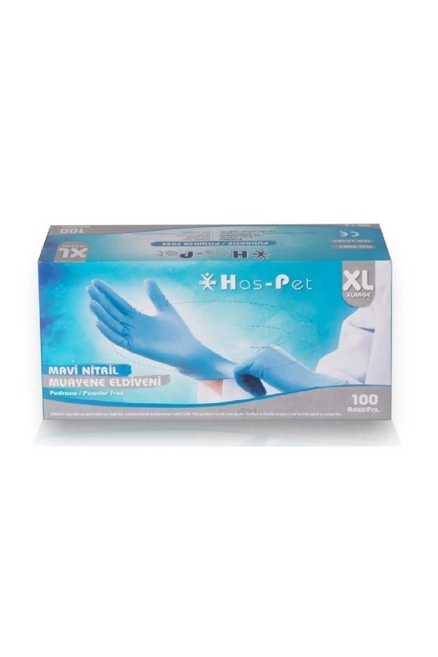 Mavi Nitril Pudrasız Eldiven Xlarge 100'lü