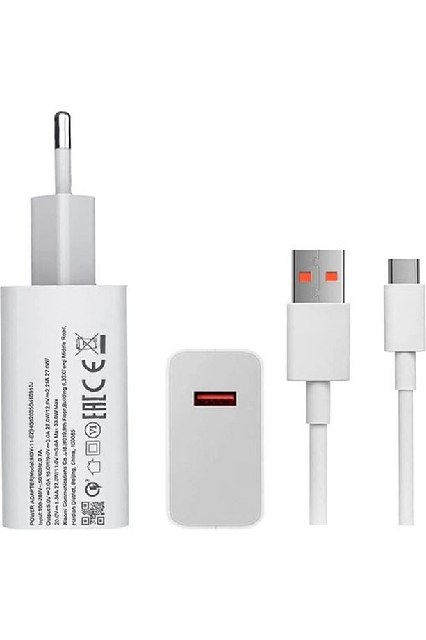 Şimşek Teknoloji Xiaomi Redmi Note 12 Uyumlu  33W Turbo Şarj Aleti Seti Type C 3A Qualcomm - 1