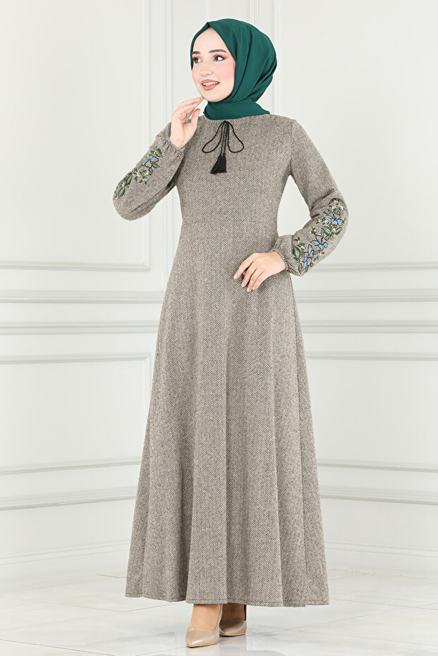 Mink Lace up Dress - Msl8008