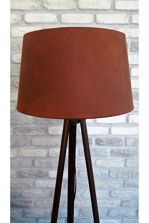 Antik Serisi 3 Ayaklı Lambader ( Kiremit/ Koyu Ceviz Masif Ayak) - 2