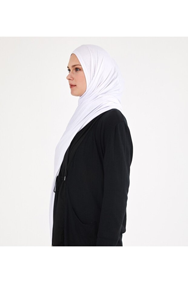 Şal Bumbac Pieptănat Alb - 1