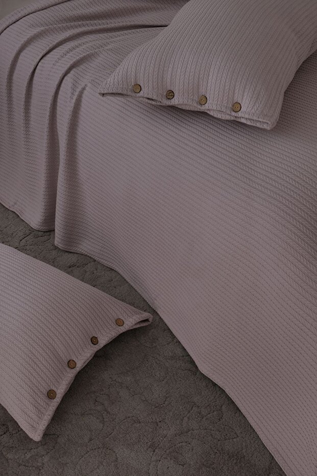 طقم مفرش سرير ووسادة بيكيه مزدوج - متعدد الأغراض - 4