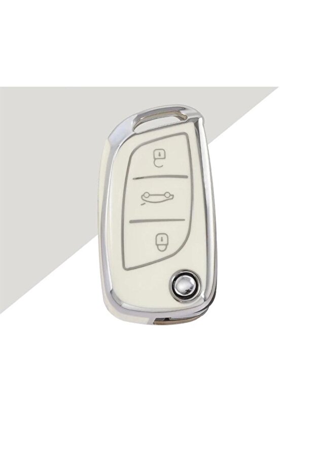 Citroen-Peugeot-Ds Tpu Material Off-White Key Case Cover