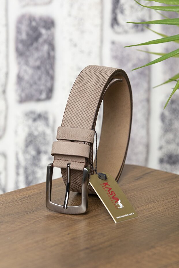 4 Cm Sand Nubuck Original Leather Belt