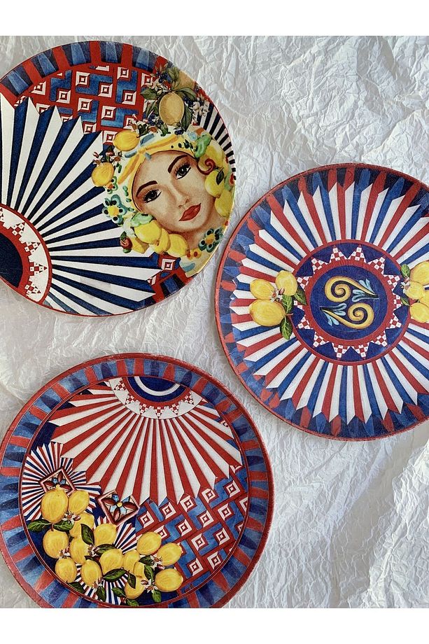 Limonlu Duvar Tabağı Dekoratif Bahçe Balkon Mutfak Salon Duvar Süsü No:154 - 5