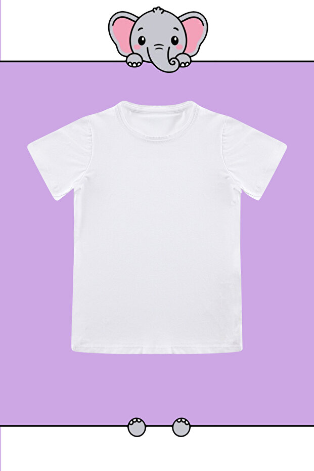 Beyaz-Pembe 2'li Kız Çocuk Pamuklu Basic Regular Kalıp Kısa Kol Örme T-Shirt TKDSS24TS00021 - 9