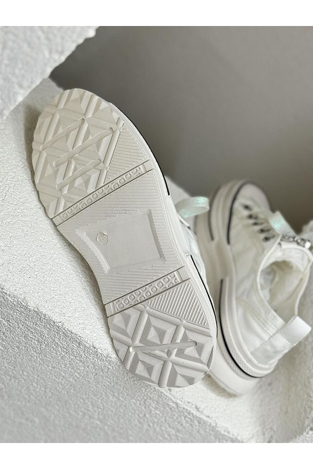 24Y389 SİMLİ BAĞCIKLI TAŞLI 5CM KALIN TABAN CONVERSE AYAKKABI KADIN - 6