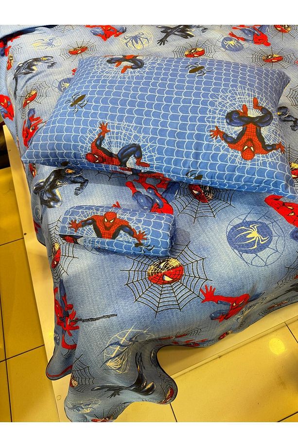 Spiderman Desenli Çarşafı Lastikli Tek Kişilik Pike Takımı - 7