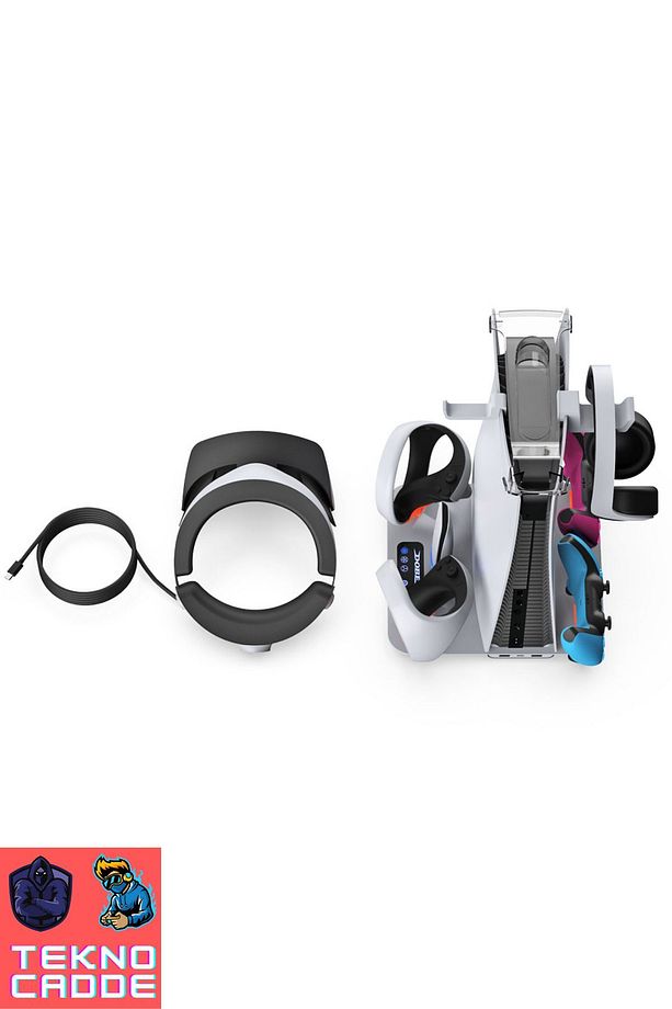 Tp5-3513 Ps Vr2 Joystick Şarj Ps Vr2 Gözlük Stand Ps5 Disk Ps5 Dijital Soğutucu Fan Stand - 5