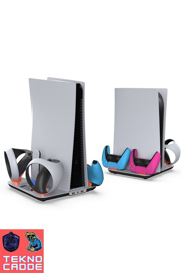 Tp5-3513 Ps Vr2 Joystick Şarj Ps Vr2 Gözlük Stand Ps5 Disk Ps5 Dijital Soğutucu Fan Stand - 2