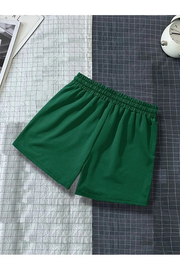 Unisex Yeşil Şort Kısa - 2
