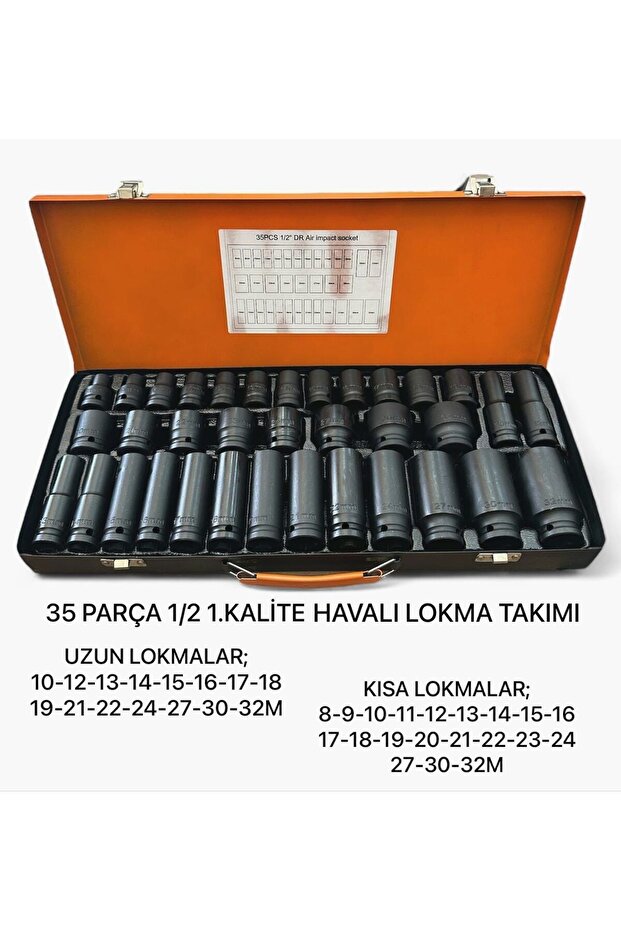 1/2 Black Heavy Socket Set - 35 Pieces