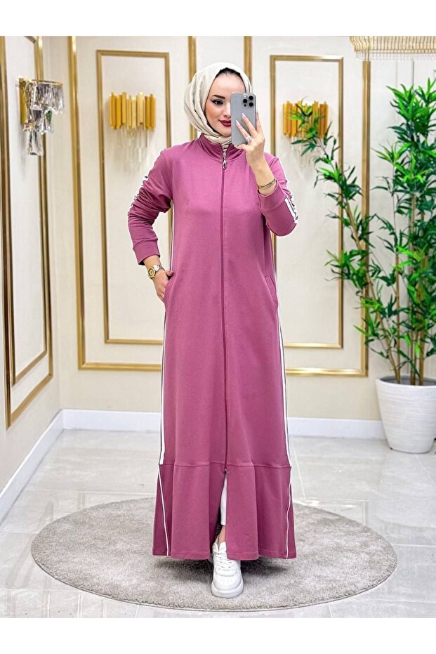 Hijab Women's Dress , Two Yarns Fabric N-05111 _ Pink