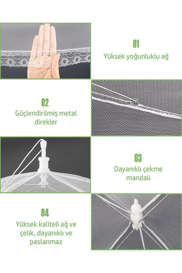 Yiyecek Örtüsü, File Yemek Çadırı, Kamp Ve Açık Hava Etkinlikleri Için Katlanabilir File - 7