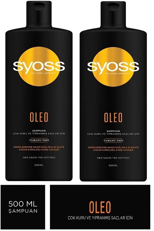 Oleo Çok Kuru Ve Yipranmiş Saçlar Için Şampuan 500 Ml X 2 Adet - 1