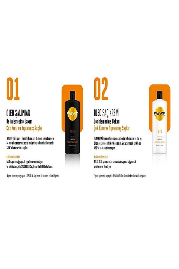 Oleo Çok Kuru Ve Yipranmiş Saçlar Için Şampuan 500 Ml X 5 Adet ( Koli ) - 5