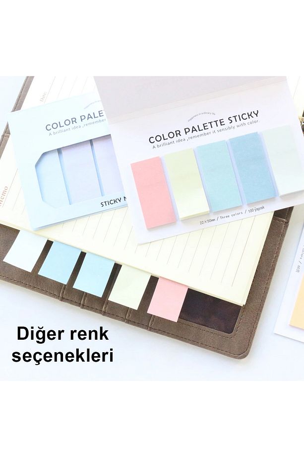 Renkli Postit Post-it Post It. Kitap Ayracı Ayraç Postit Sticker Not Kağıdı Kağıt Postit 100 Yaprak - 8