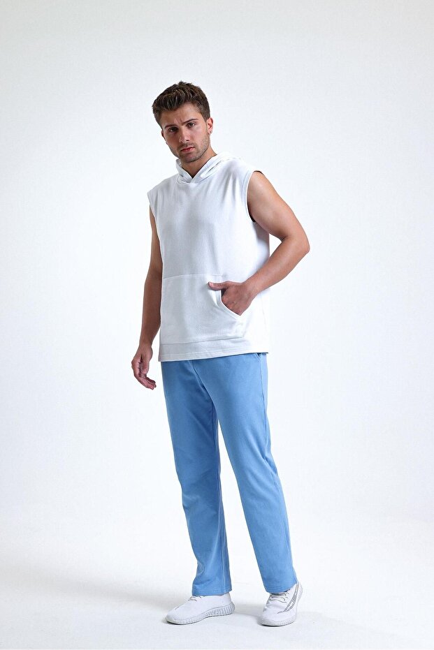 بنطال رياضي بقصة عادية باللون الأزرق - 3