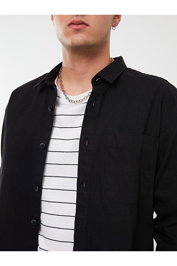 XSIDE Regular Fit Uzun Kollu Erkek Jean Gömlek (W2) - 4