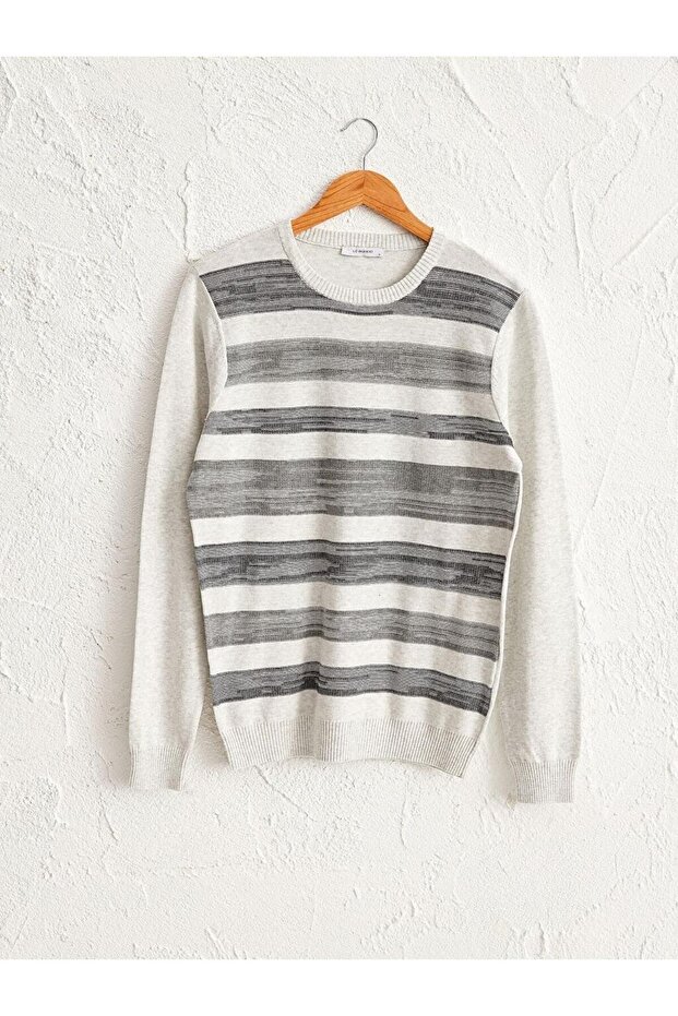 Lcwaikiki Classic Crew Neck Patterned Knitwear Sweater (0W)