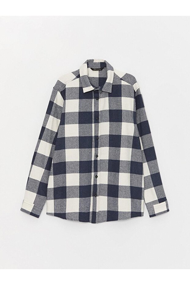LCW Casual Regular Fit Uzun Kollu Ekose Erkek Oduncu Gömlek - 6