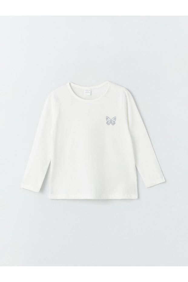 LCW baby Crew Neck Long Sleeve Printed Baby Girl T-Shirt