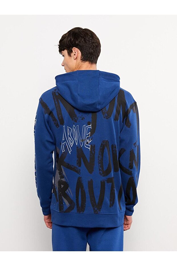 LCW Casual Uzun Kollu Baskılı Erkek Hoodie - 5
