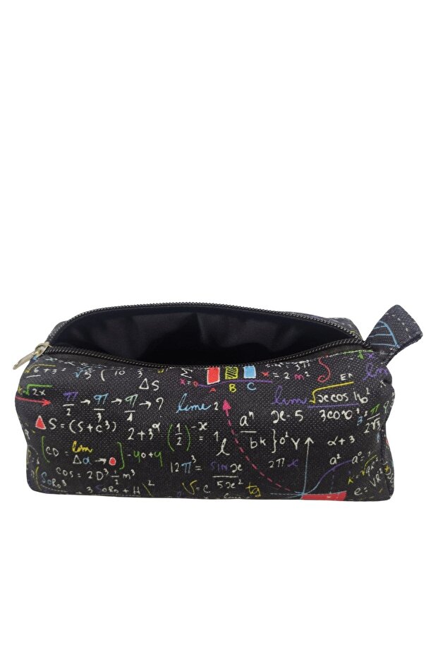 Washable Cloth and Formula Patterned Lined Pencil Case - 2