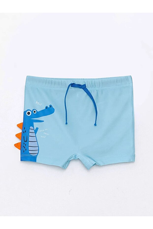 Elastic Waist Printed Baby Boy Swim Shorts