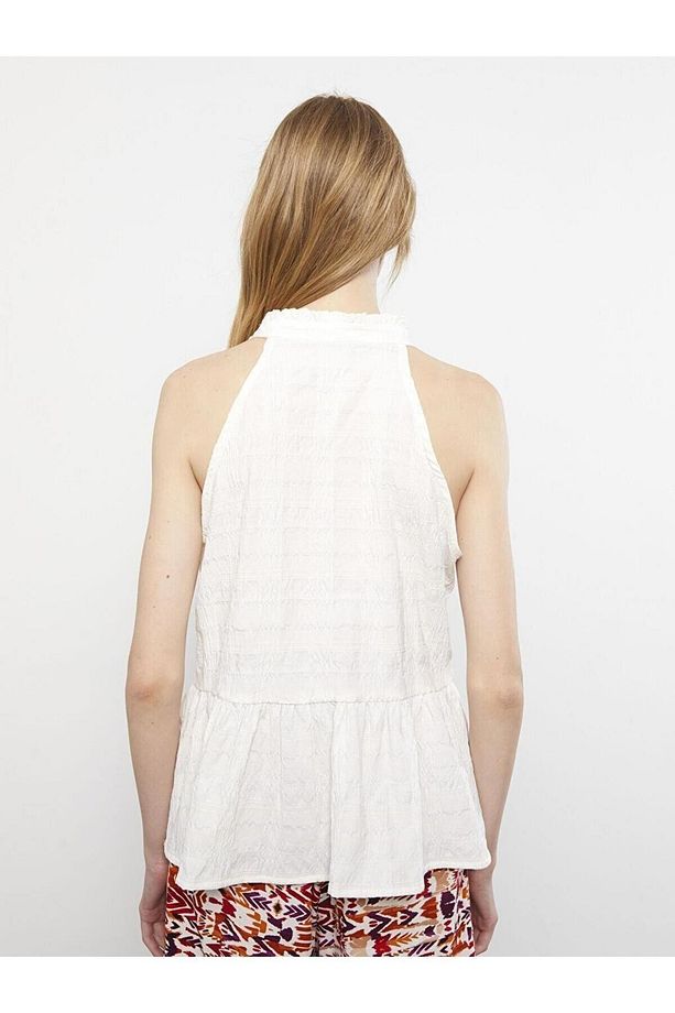 LCW Limited Halter Yaka Düz Kolsuz Kadın Bluz - 5