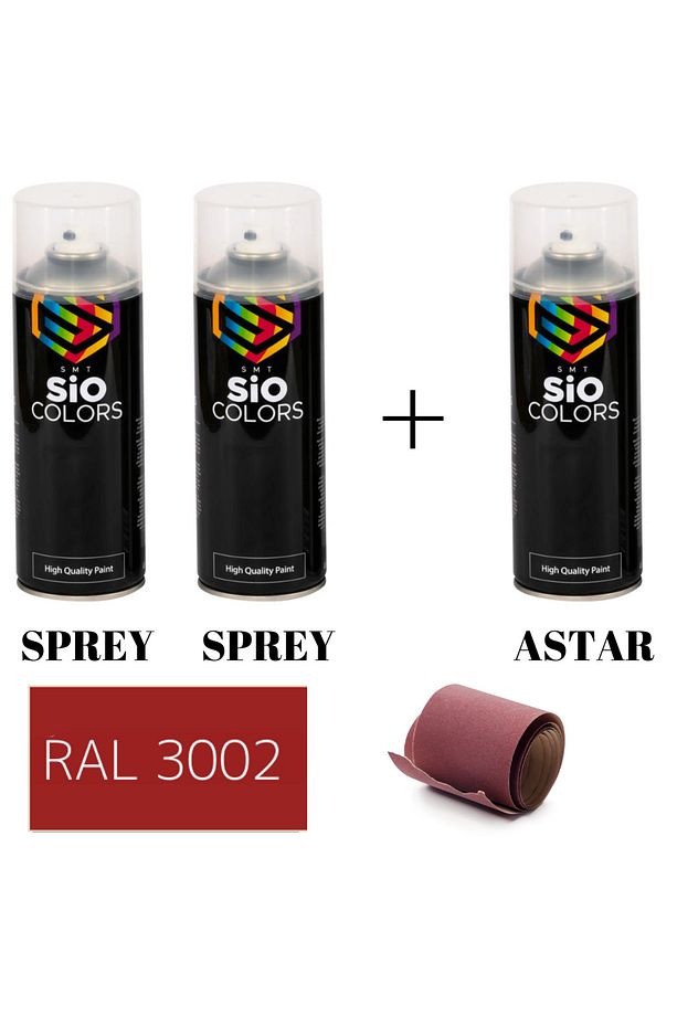 2 ADET SPREY+1 ADET ASTAR+ZIMPARA SPREY AKRİLİK BOYA SETİ 400 ML(METAL-AHŞAP-ARABA-PLASTİK) - 1