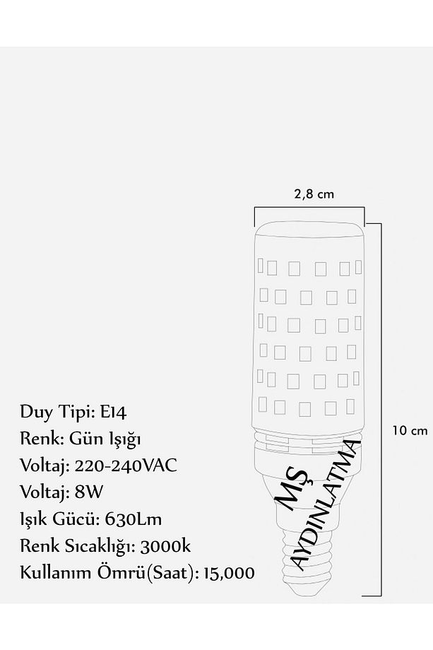 Cla28 E14 Duylu 9 Watt Gün Işığı Mısır Led Ampul - 2