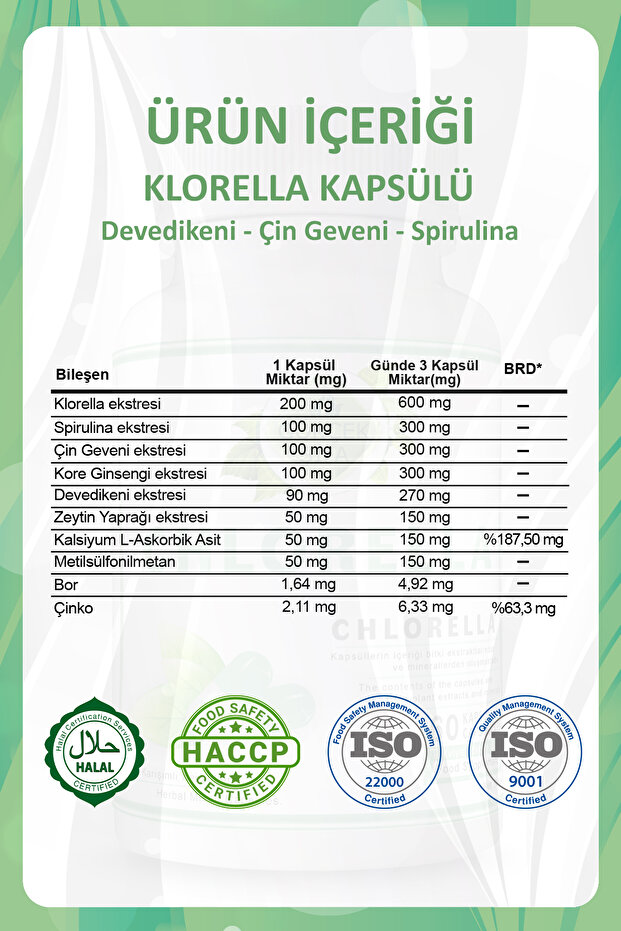 Chlorella Kapsül (CHLORELLA CAPSULE) - 3
