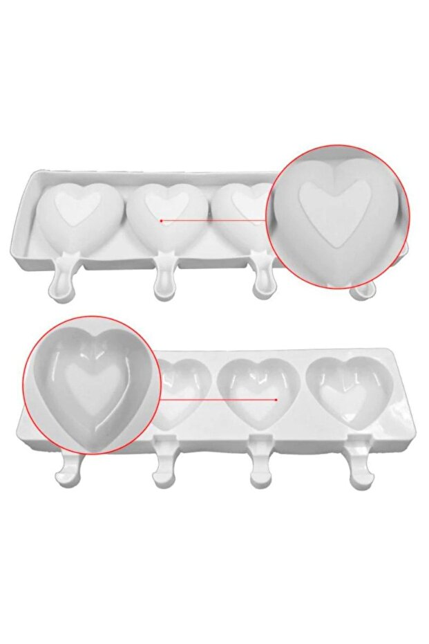 Silikon Dondurma Kalıbı Kalp - 2