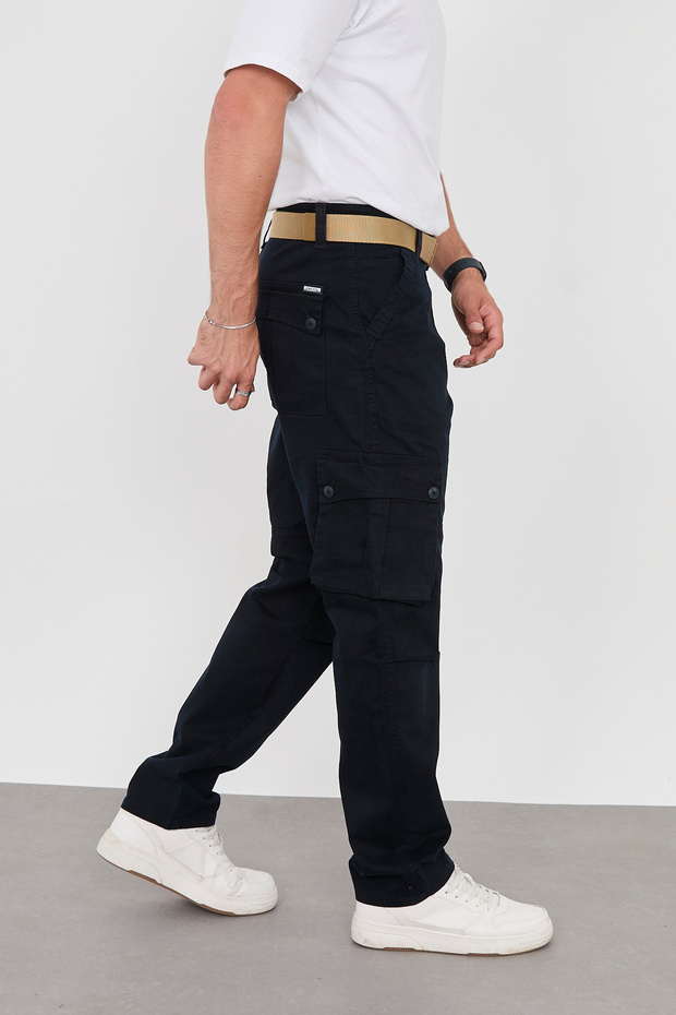 Relaxed Fit Men's Cargo Pants Lycra Gabardine Fabric New Season