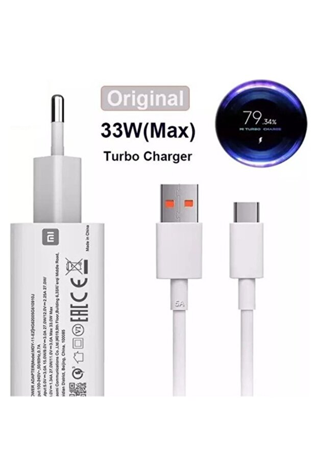 MI Poco X3 Nfc Turbo Şarj Aleti 33W 4.0 Mdy 11 Adaptör + Type C Kablo - 1