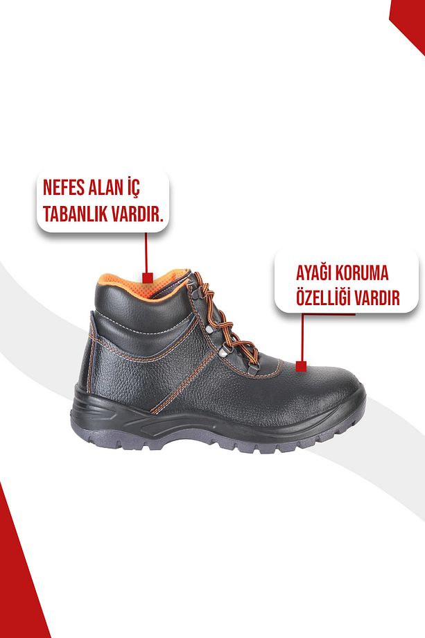 023 R Deri S2 Çelik Burunlu Deri Iş Güvenliği Botu - 4