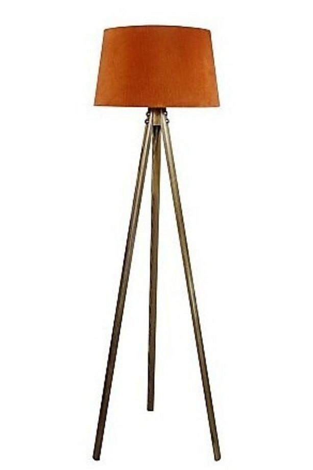 Masif 3 Ayaklı Lambader,tripod ( Kiremit/açık Ceviz) - 1