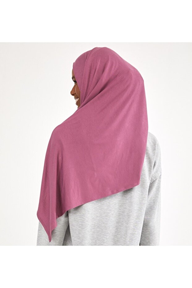 شال قطني ممشط باللون الوردي المغبر - 4