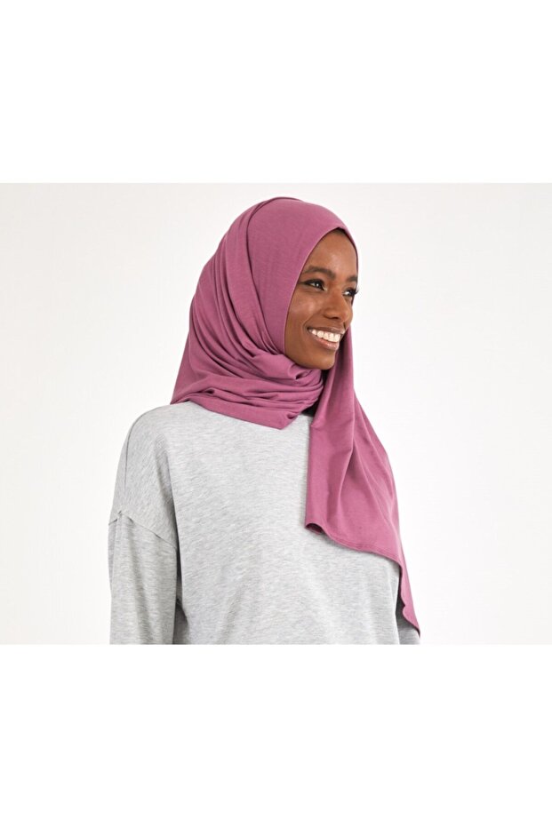 شال قطني ممشط باللون الوردي المغبر - 2