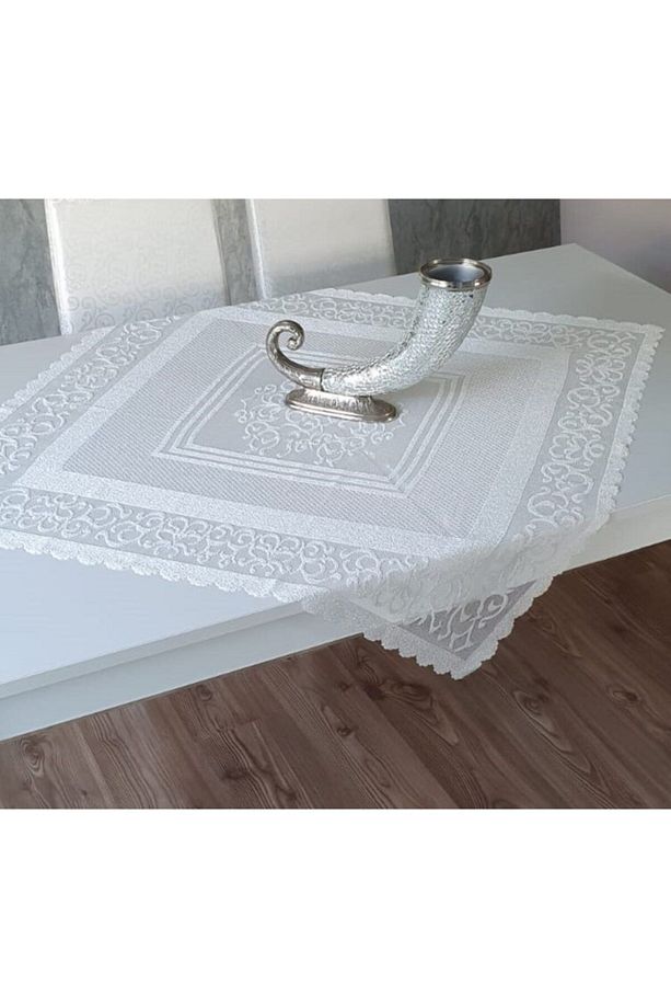 Osmanlı Desen Örme Fiskos Örtüsü - Krem - 3