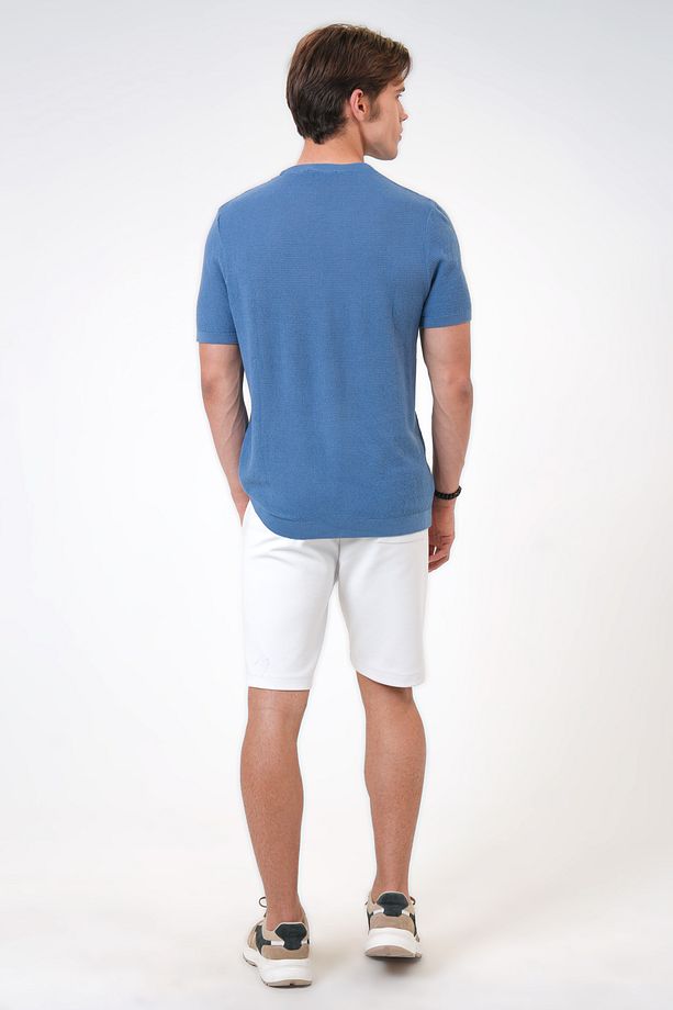 Mavi Regular Fit %100 Pamuk Bisiklet Yaka Tişört - 3