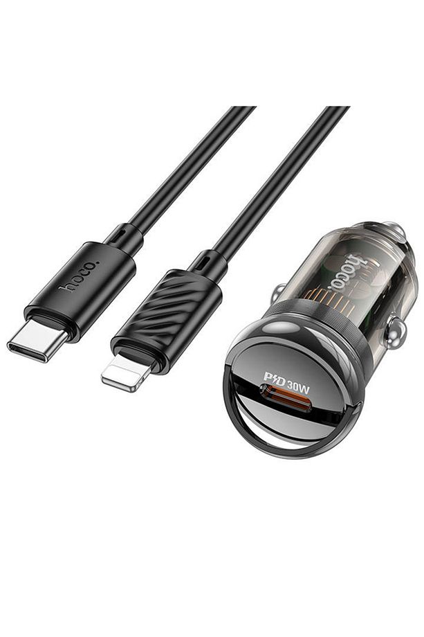 Z53 Sight Single PD30W Type-C Girişli Araç Çakmaklık Hızlı Şarj Aleti + Type-C to iPhone - 1