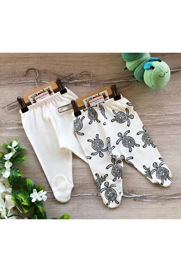 Organic Cotton Combed 2-Piece Baby Pajama Bottom Set Turtle Caretta Caretta