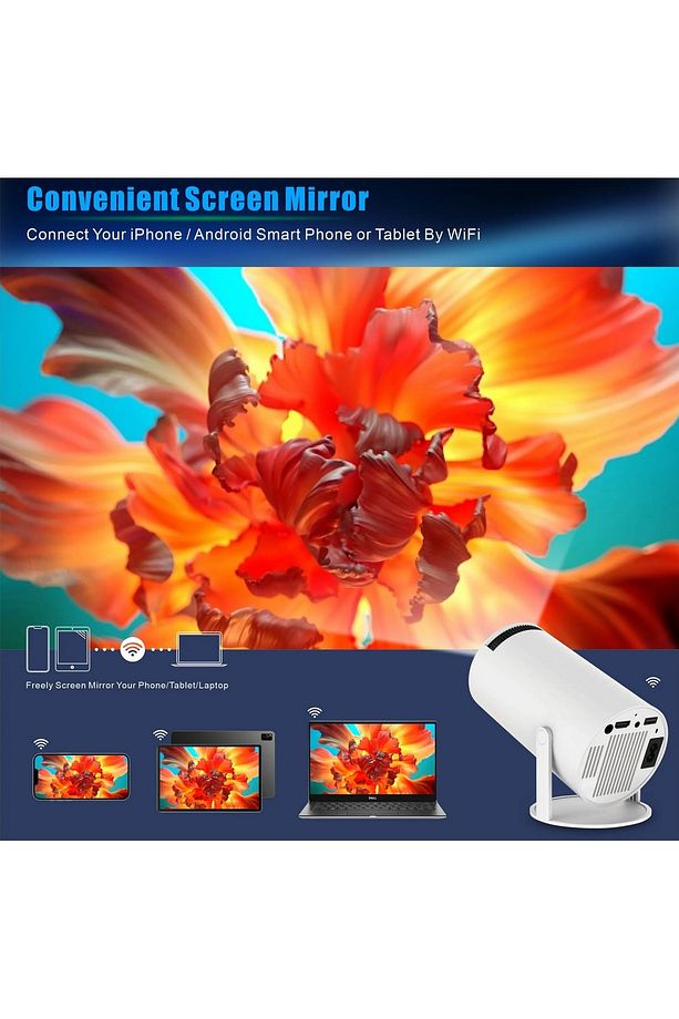 Wifi6 5G projektör Android 11 4K 150 ANSI çift WiFi BT 1280*720p taşınabilir ev sinema projeksiyon - 3